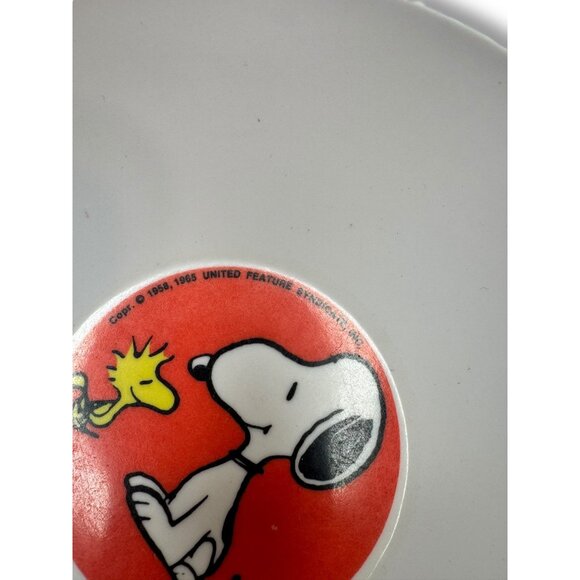 Peanuts Snoopy Woodstock Melamine Plate Bowl Set 1965 Vintage - Picture 6 of 7